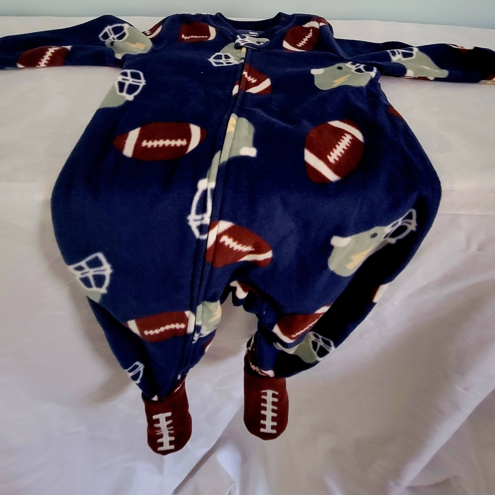 Carter's Navy Football Print Footie